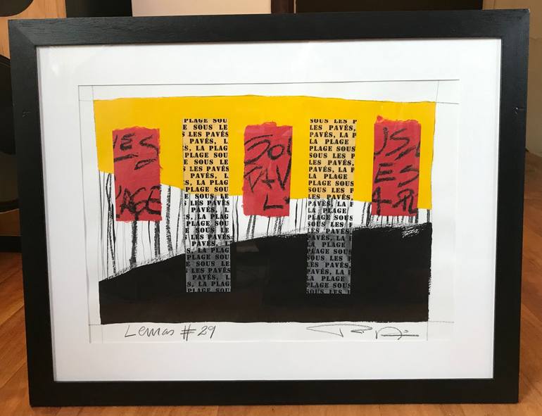 Original Abstract Expressionism Calligraphy Collage by Aida Pippo