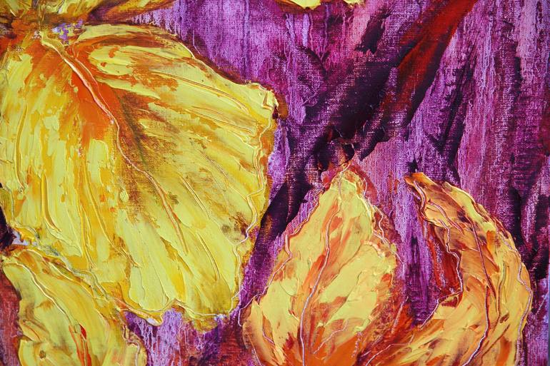 Original Abstract Floral Painting by Elena Shnit
