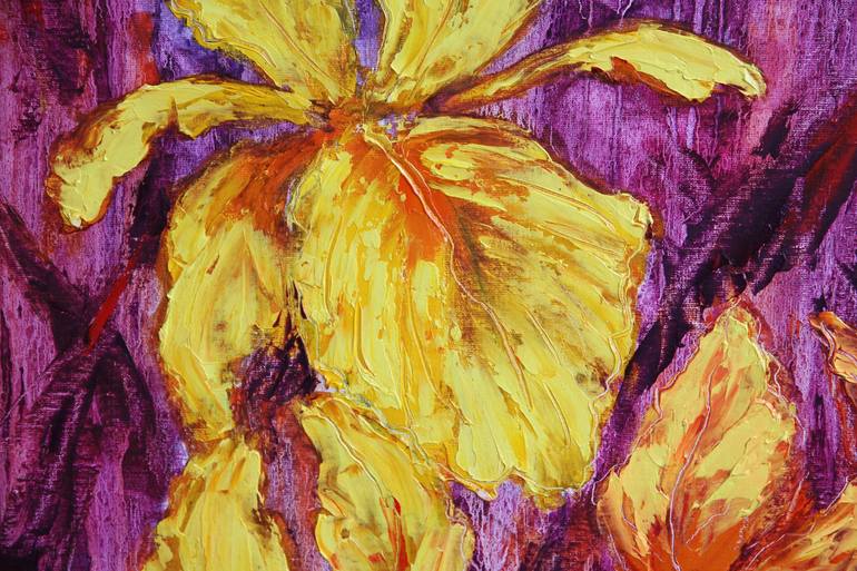 Original Abstract Floral Painting by Elena Shnit