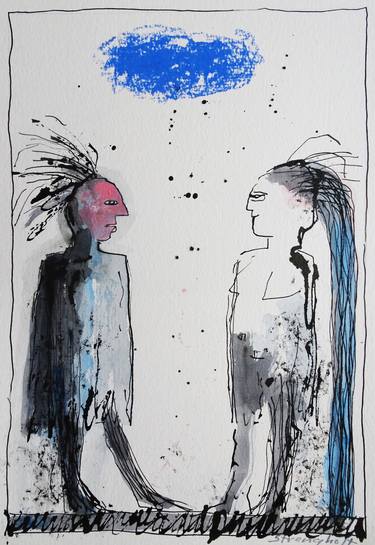 Original Figurative People Drawings by Gert Strengholt