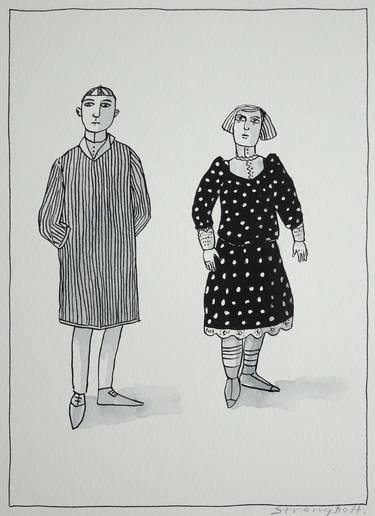 Original Figurative People Drawings by Gert Strengholt