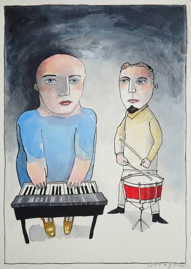 Print of Figurative Music Drawings by Gert Strengholt