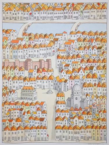 Print of Cities Drawings by Gert Strengholt