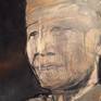 Modern Portrait of the great and iconic Nelson Mandela. The President of South Africa from 1994-1999. Framed in a Black with a Gold edged trim which compliments the picture perfectly. Ready to hang.