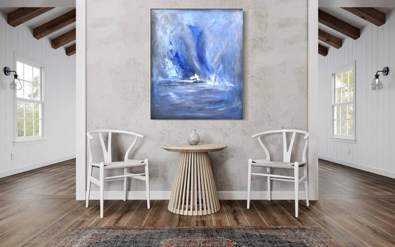 Original Abstract Expressionism Seascape Painting by Sheldon Chase