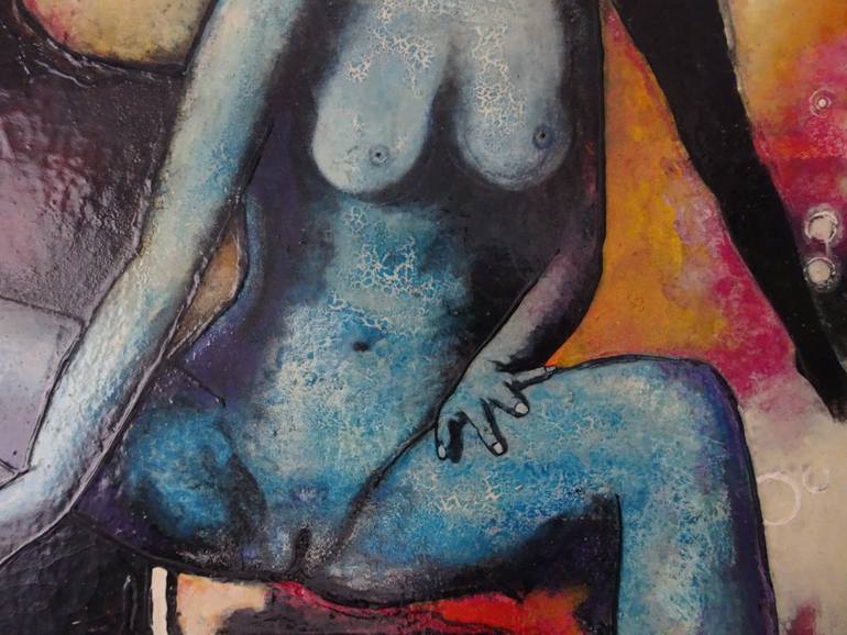 Original Expressionism Nude Painting by Claude Gean