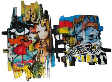 Original Expressionism Graffiti Paintings by Claude GEAN