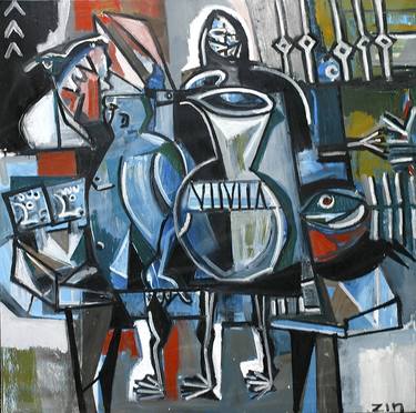 Print of Cubism People Paintings by Zin V