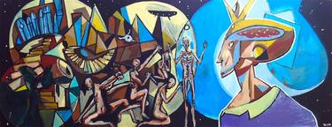 Original Cubism Outer Space Paintings by Zin V