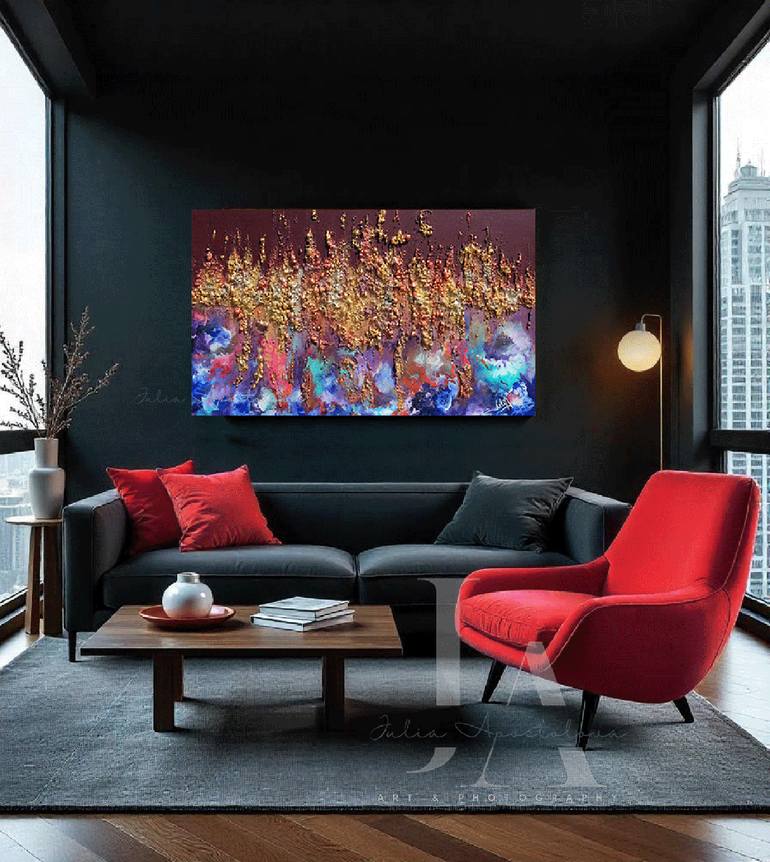 Original Abstract Expressionism Abstract Painting by Julia Apostolova