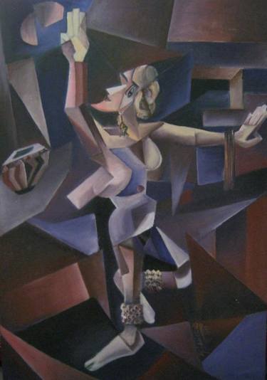 Print of Cubism Women Paintings by Zakir Khan