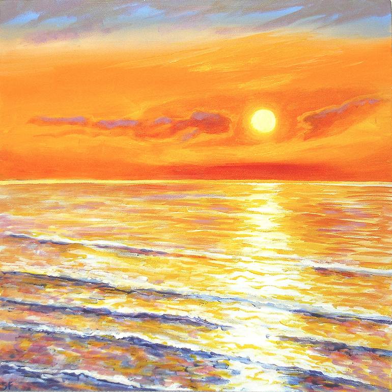 Ocean Sunset Painting by Sandra Francis | Saatchi Art