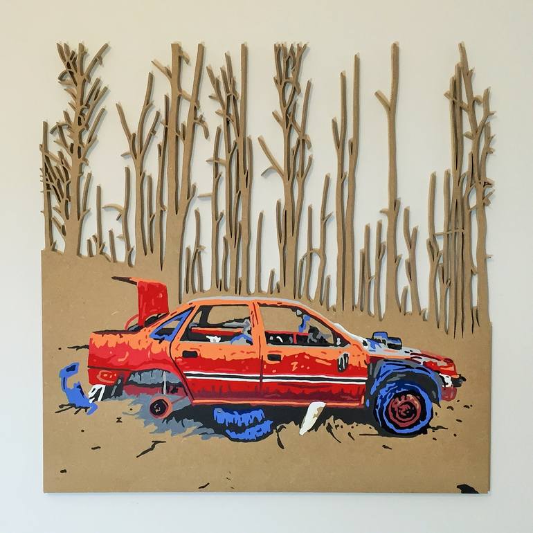 Original Pop Art Automobile Painting by Matthew Spencer