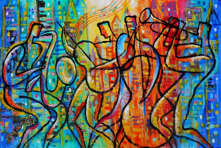 Jazz And The City Painting By Leon Zernitsky Saatchi Art