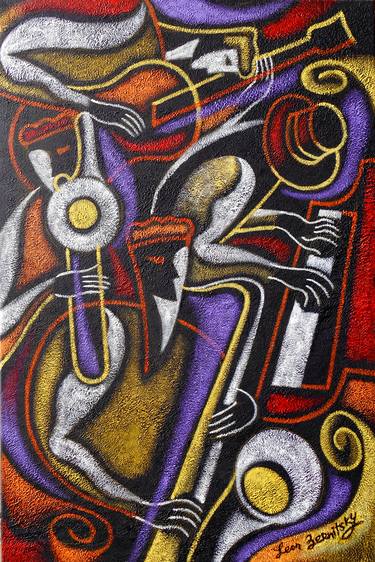 Original Abstract Expressionism Music Paintings by Leon Zernitsky