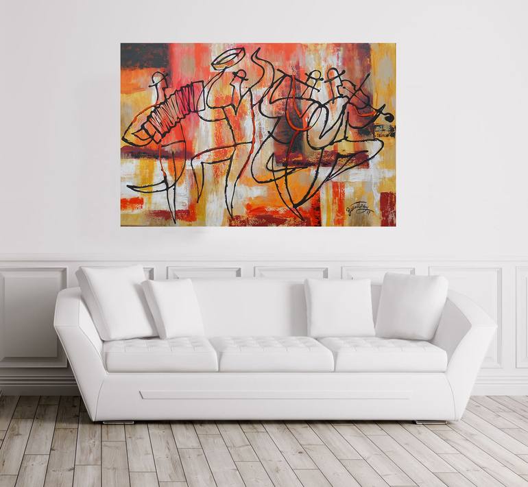 Original Abstract Music Painting by Leon Zernitsky