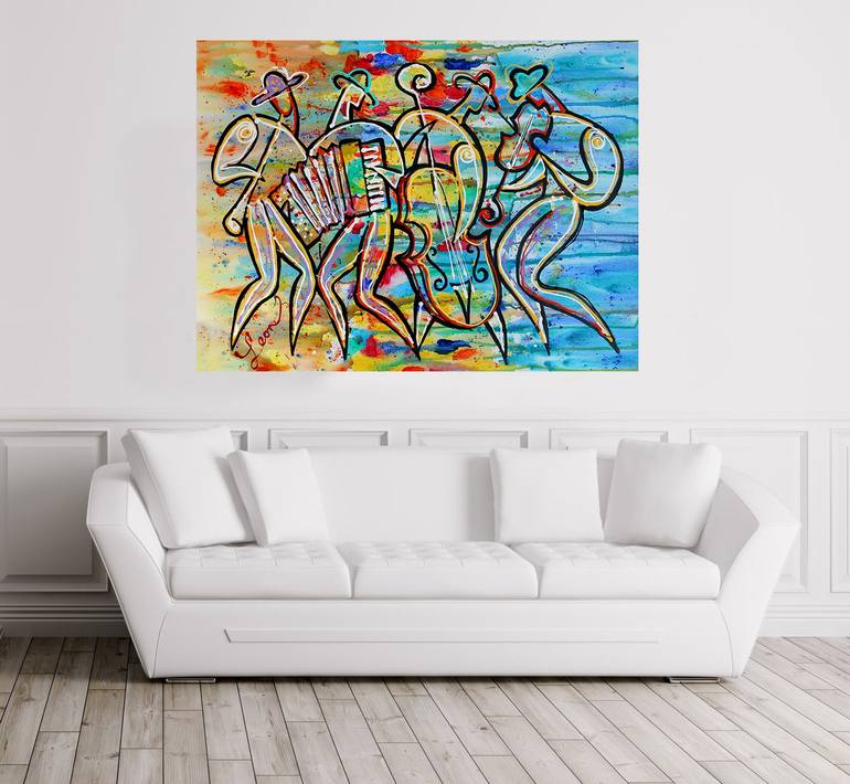 Original Abstract Music Painting by Leon Zernitsky