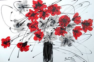 Original Abstract Expressionism Floral Paintings by Leon Zernitsky