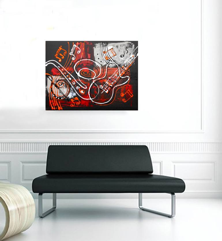 Original Abstract Expressionism Music Painting by Leon Zernitsky