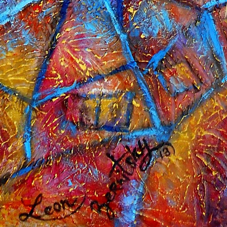 Original Abstract Religious Painting by Leon Zernitsky