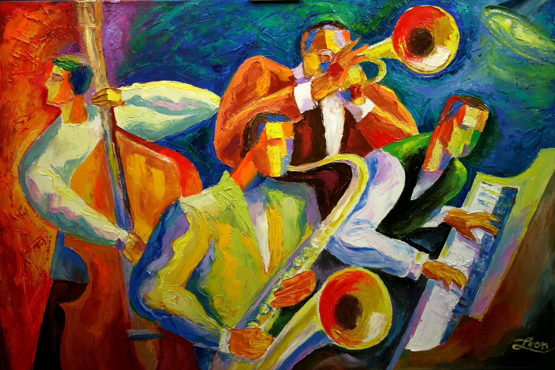 Magic Jazz Music Painting by Leon Zernitsky | Saatchi Art