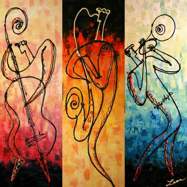 Original Abstract Expressionism Music Paintings by Leon Zernitsky