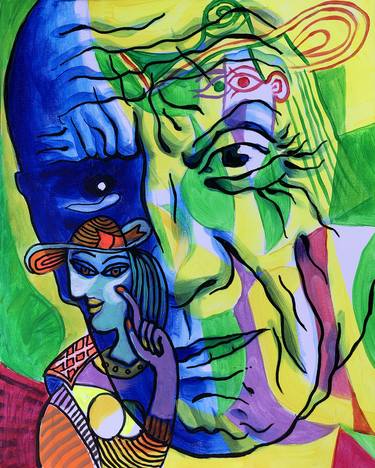 Original Cubism Portrait Paintings by Leon Zernitsky