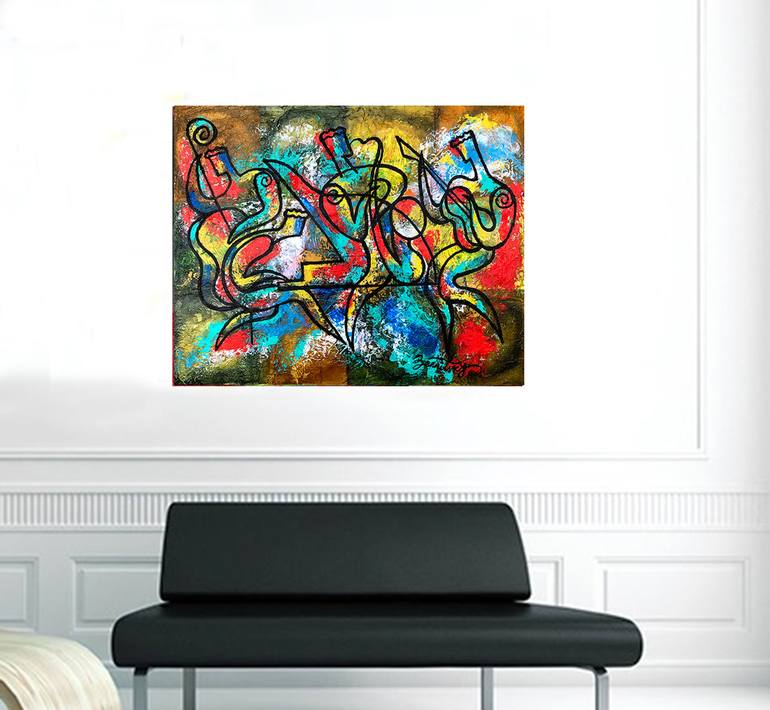 Original Abstract Expressionism Music Painting by Leon Zernitsky