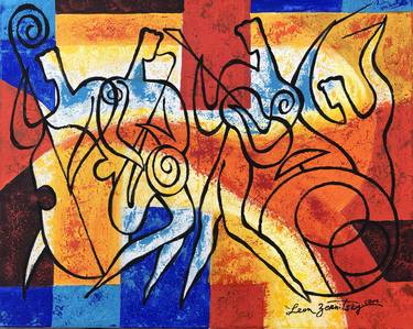 Original Cubism Music Paintings by Leon Zernitsky