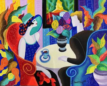 Print of Cubism Love Paintings by Leon Zernitsky