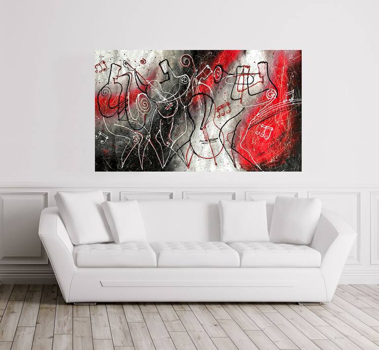 Original Abstract Expressionism Music Painting by Leon Zernitsky