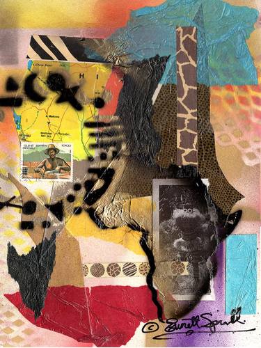 Original Abstract Culture Collage by Everett Spruill
