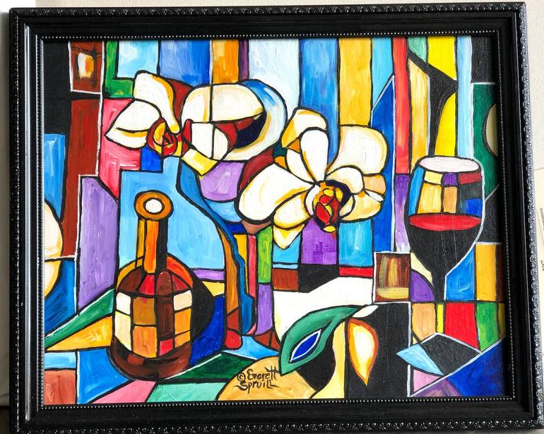 Original Abstract Still Life Painting by Everett Spruill