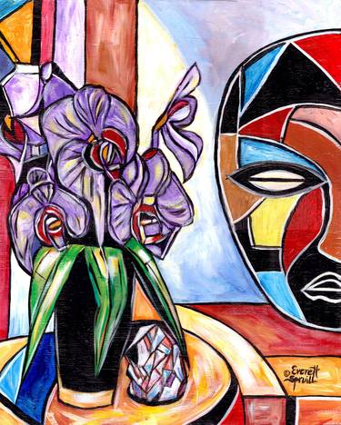 Still Life with Orchids and African Mask 23 thumb