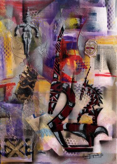 Print of Abstract Animal Collage by Everett Spruill