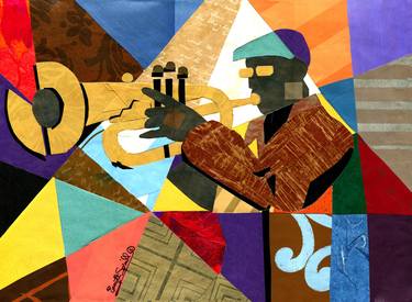Original Art Deco Music Collage by Everett Spruill