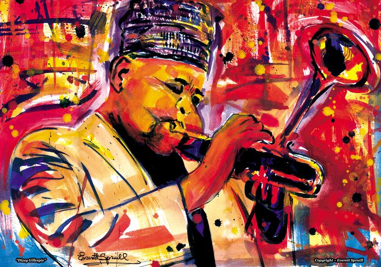 Dizzy Gillespie Painting by Everett Spruill | Saatchi Art