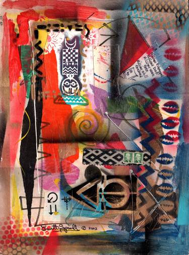 Original Abstract Culture Collage by Everett Spruill