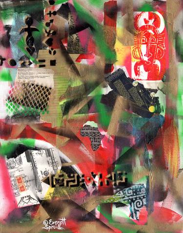 Original Abstract Culture Collage by Everett Spruill