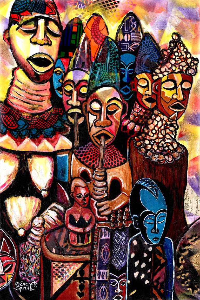 Ancestral Traditions Painting by Everett Spruill | Saatchi Art