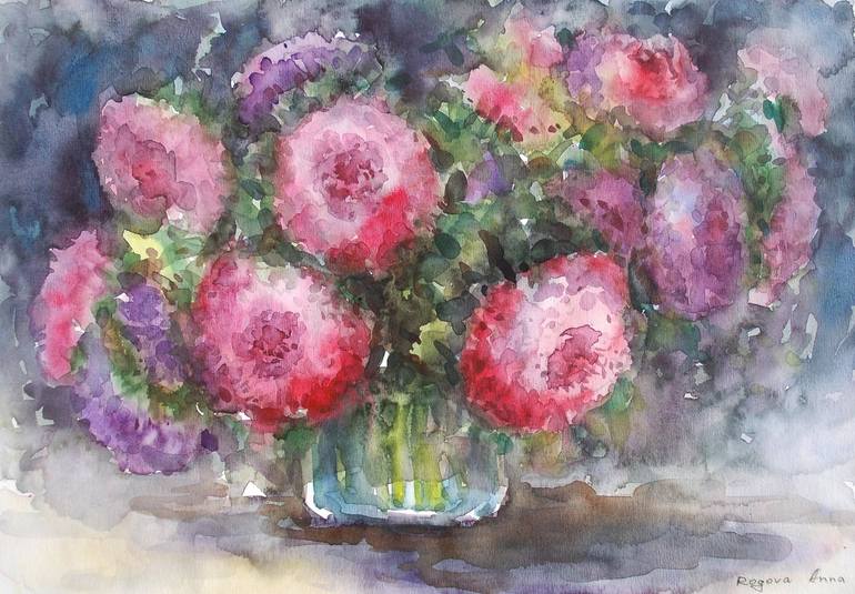 Asters Painting by Anna Ro | Saatchi Art