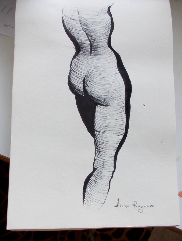 Original Figurative Body Drawing by Anna Ro