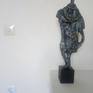 Mixed Media Sculpture on Steel, painted with oil paints, H 49 cm, weight 2,1 kg. Many materials are mixed in this sculpture, such as paper mache, concrete, metal etc..
This new work depicts an abstract figure of a modern man. I want to express a contemporary male nature.
Bronze imitation.
The sculpture is connected to a small pedestal.
Signed with Anna Ro