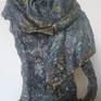 Mixed Media Sculpture on Steel, painted with oil paints, H 49 cm, weight 2,1 kg. Many materials are mixed in this sculpture, such as paper mache, concrete, metal etc..
This new work depicts an abstract figure of a modern man. I want to express a contemporary male nature.
Bronze imitation.
The sculpture is connected to a small pedestal.
Signed with Anna Ro