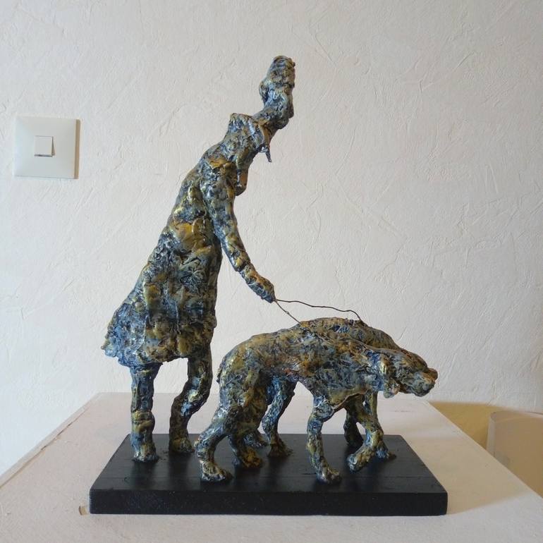 Original Dogs Sculpture by Anna Ro
