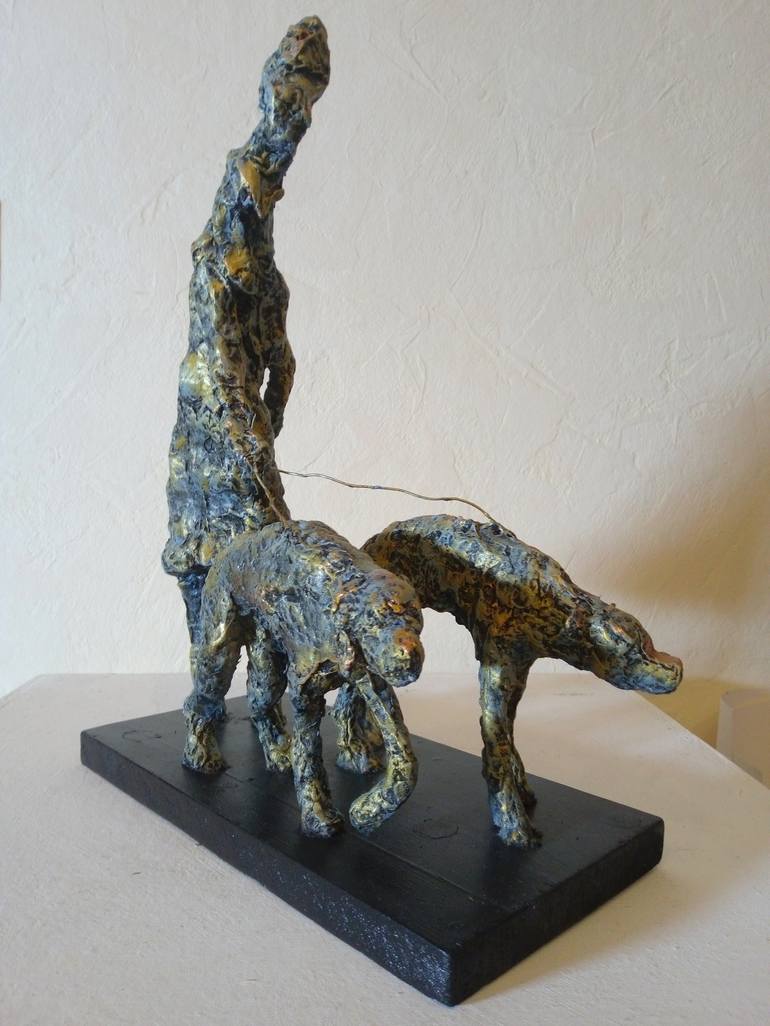 Original Dogs Sculpture by Anna Ro