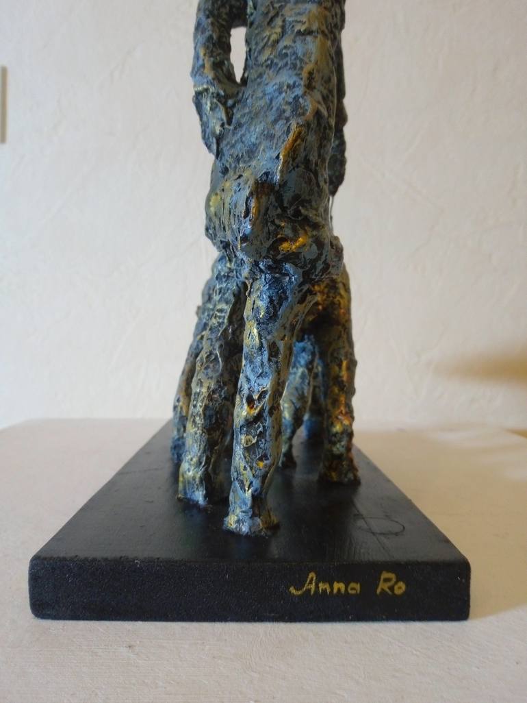 Original Figurative Dogs Sculpture by Anna Ro