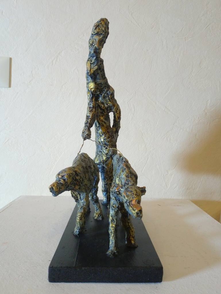 Original Dogs Sculpture by Anna Ro