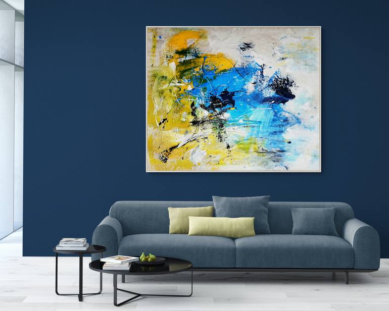 The Yellow And Blue Painting by Vera Komnig Saatchi Art