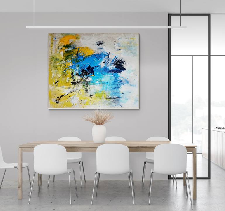 The Yellow And Blue Painting by Vera Komnig Saatchi Art